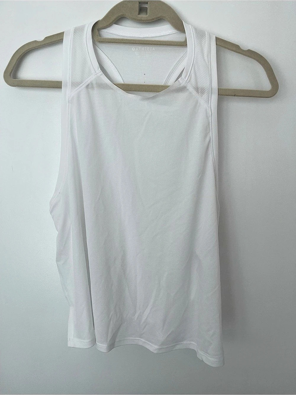Athleta Transcend Racerback Mesh Tank White Medium